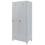 Dulap BHP vestiar pe baza cu compartimente, cu picioare, 2 usi, S-80 cm, gri, 80x50x190 cm_img_02