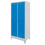 Dulap BHP vestiar pe baza cu compartimente, cu picioare, 2 usi, S-80 cm, grialbastru, 80x50x190 cm_img_02