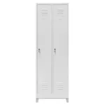 Dulap BHP vestiar pe baza cu picioare, 2 usi, S-60 cm, gri, 60x50x190 cm_img_01