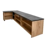 Dulap magazin vanzare, 360x60x87 cm, finisaj stejar kraft, mobilier comercial_img_01