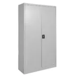 Dulap metalic birou pentru documente, 100x40x185 cm, gri, usi pline_img_02