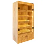 Dulap pentru paine cu geam, dab kraft, H-205 cm, L-100 cm, G-58 cm_img_01