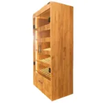 Dulap pentru paine cu geam, dab kraft, H-205 cm, L-100 cm, G-58 cm_img_03