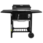 Gratar de gradina pe carbune cu capac, gratar emailat, 2 blaturi laterale 110x42x95_img_01