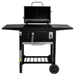 Gratar de gradina pe carbune cu capac, gratar emailat, 2 blaturi laterale 110x42x95_img_03