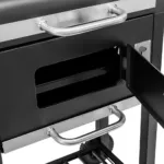 Gratar de gradina pe carbune cu capac, gratar emailat, 2 blaturi laterale 110x42x95_img_15