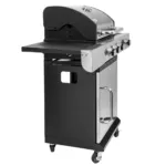 Gratar de gradina pe gaz 3+1 cu blat lateral, usa si capac inox 110x44x112_img_02