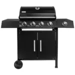 Gratar de gradina pe gaz 4+1 cu blat lateral, negru, 120x48x110 cm_img_01