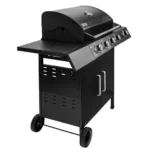 Gratar de gradina pe gaz 4+1 cu blat lateral, negru, 120x48x110 cm_img_03