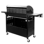 Gratar de gradina pe gaz 6+1 cu blat lateral si capac inox 141x48x110 cm_img_03