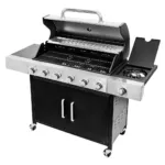 Gratar de gradina pe gaz 6+1 cu blat lateral si capac inox 141x48x110 cm_img_04