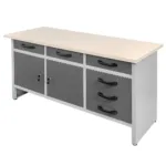 Masa de lucru cu 6 sertare si 2 dulapuri HANDYMAN S-160 cm_img_01