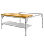 Polita pentru incaltaminte, baza cu banca WPC, metal, 75x27x18 cm_img_13