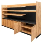 Raft expunere si vanzare, stejar kraft negru, 364x63x230 cm_img_02