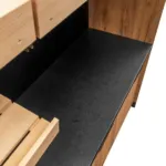 Raft expunere si vanzare, stejar kraft negru, 364x63x230 cm_img_04
