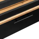 Raft paine compartimentat cu vitrina sticla, stejar kraft negru, 136x62x204 cm_img_04
