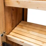 Raft paine compartimentat cu vitrina sticla, stejar kraft negru, 136x62x204 cm_img_05