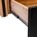 Raft paine compartimentat cu vitrina sticla, stejar kraft negru, 136x62x204 cm_img_07