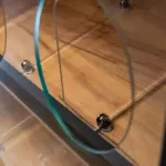 Raft paine compartimentat cu vitrina sticla, stejar kraft negru, 136x62x204 cm_img_11