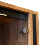 Raft paine compartimentat cu vitrina sticla, stejar kraft negru, 136x62x204 cm_img_13