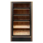 Raft paine deschis pentru expunere, stejar kraft negru, 110x62x204 cm_img_01