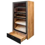 Raft paine deschis pentru expunere, stejar kraft negru, 110x62x204 cm_img_03