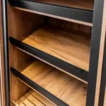 Raft paine deschis pentru expunere, stejar kraft negru, 110x62x204 cm_img_05