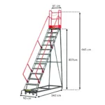 Scara magazin profesionala cu platforma 14 trepte, H357 cm, 150 kg_img_01