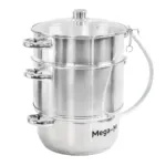 Set oala capac si cos pentru gatire la abur, 8 litri, inox, inaltime 40 cm, diametru 26 cm_img_01