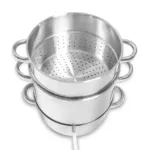 Set oala capac si cos pentru gatire la abur, 8 litri, inox, inaltime 40 cm, diametru 26 cm_img_02