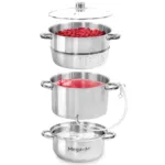 Set oala capac si cos pentru gatire la abur, 8 litri, inox, inaltime 40 cm, diametru 26 cm_img_13