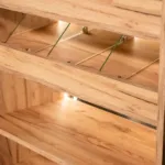 Vitrina magazin pentru prajituri si bomboane, stejar kraft, 80x50x180 cm_img_07