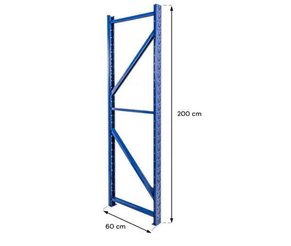 Cadru vertical de sustinere pentru rafruri, albastru, 200 cm inaltime, 60 cm adancime, vopsit pulbere_img_00