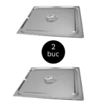 Capac GN 2 1 inox, 65x53 cm, cu decupaj pentru polonic, set 2 bucati_img_00