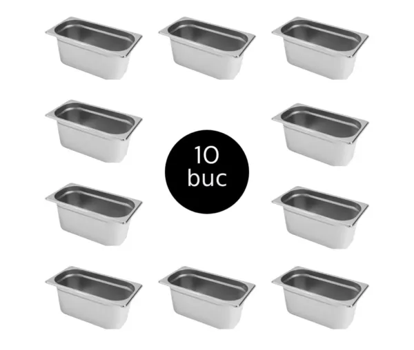 Recipient GN 1 3 inox, 32,5x17,6x15 cm, set 10 bucati_img_00