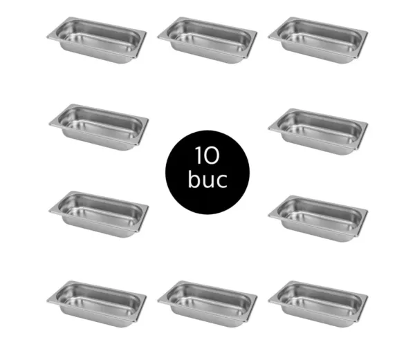 Recipient GN 1 3 inox, 32,5x17,6x6,5 cm, set 10 bucati_img_00