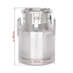 Bidon inox lapte, miere, ulei 10 litri, diam 245x350mm, capac etans, BMK-10_img_01