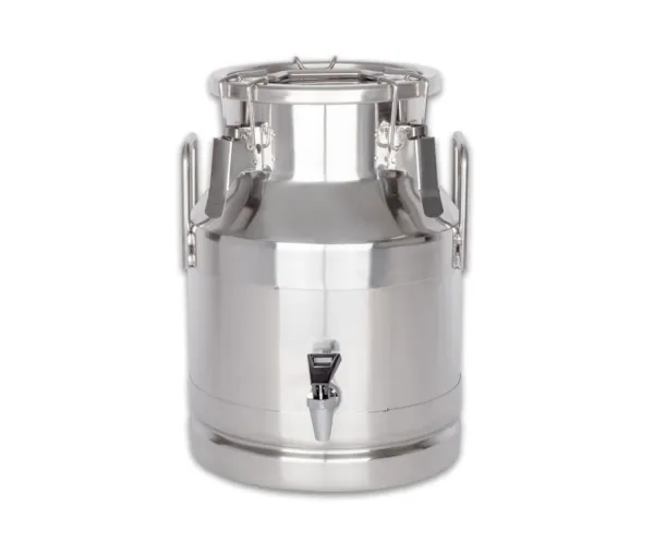 Bidon inox lapte, miere, ulei 10 litri, diam 245x350mm, capac etans si robinet, BMK-10A_img_00