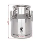 Bidon inox lapte, miere, ulei 10 litri, diam 245x350mm, capac etans si robinet, BMK-10A_img_01