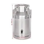 Bidon inox lapte, miere, ulei 15 litri, diam 325x490mm, capac etans si robinet, BMK-15A_img_01