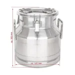 Bidon inox lapte, miere, ulei 20 litri, diam 320x350mm, capac etans, BMK-20_img_01