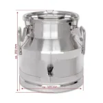 Bidon inox lapte, miere, ulei 20 litri, diam 320x350mm, capac etans si robinet, BMK-20A_img_01