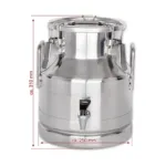 Bidon inox lapte, miere, ulei 8 litri, diam 320x350mm, capac etans si robinet, BMK-8A_img_01