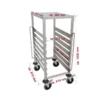 Carucior inox 7 tavi GN 11, dimensiuni 51x61x100 cm, roti blocabile_img_01