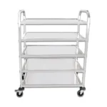 Carucior inox servire 5 rafturi, cadru patrat, dimensiuni 105x50x132 cm, roti blocabile_img_01