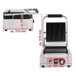 Contact grill panini simplu cu placi mixte, 230x225 mm, 1800W_img_06