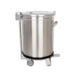 Cos inox pentru gunoi cu pedala 50 litri, cu roti, capac rabatabil_img_00