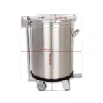 Cos inox pentru gunoi cu pedala 50 litri, cu roti, capac rabatabil_img_02