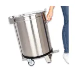 Cos inox pentru gunoi cu pedala 50 litri, cu roti, capac rabatabil_img_04