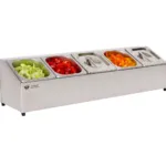 Cuve inox pentru ingrediente 5xGN 16, 825x225x215 mm_img_01